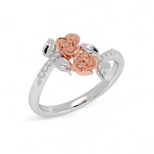 Twin Bloom Diamond Ring