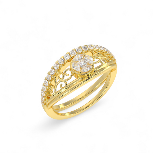 Regal Filigree Halo Ring