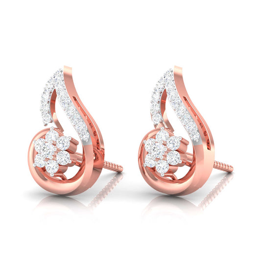 Floral Swirl Diamond Studs