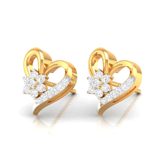 Heart Blossom Diamond Studs