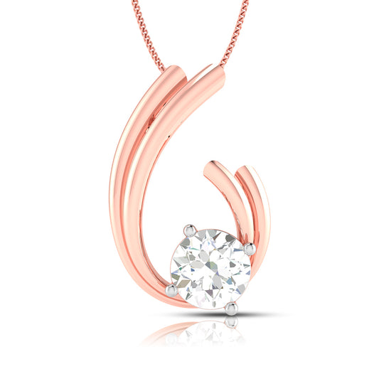 Solitaire Rose Curve Pendant