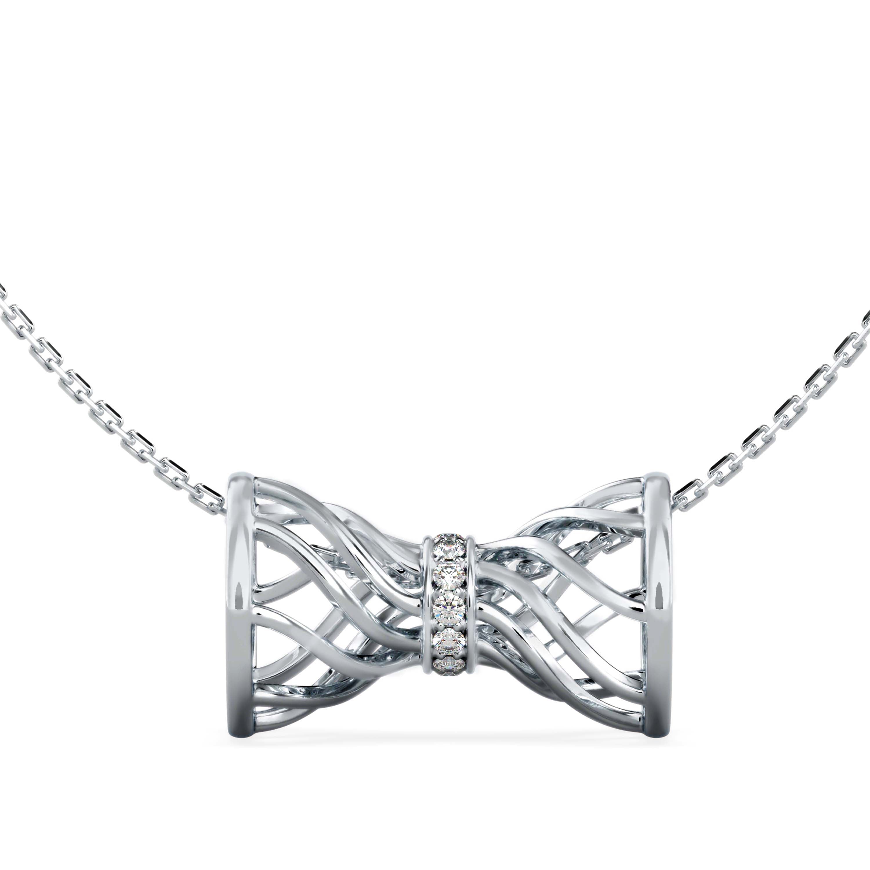 The Bow She Tied for Herself Diamond Pendant