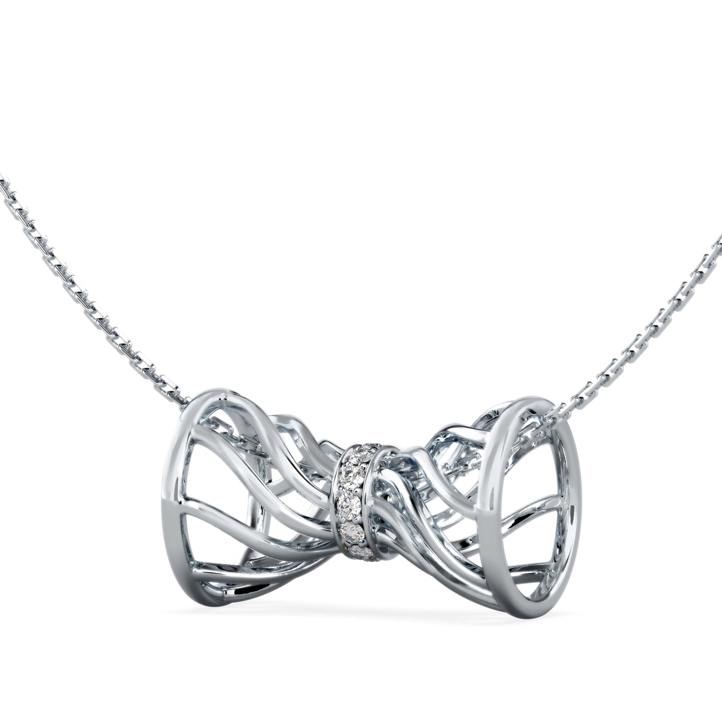 The Bow She Tied for Herself Diamond Pendant