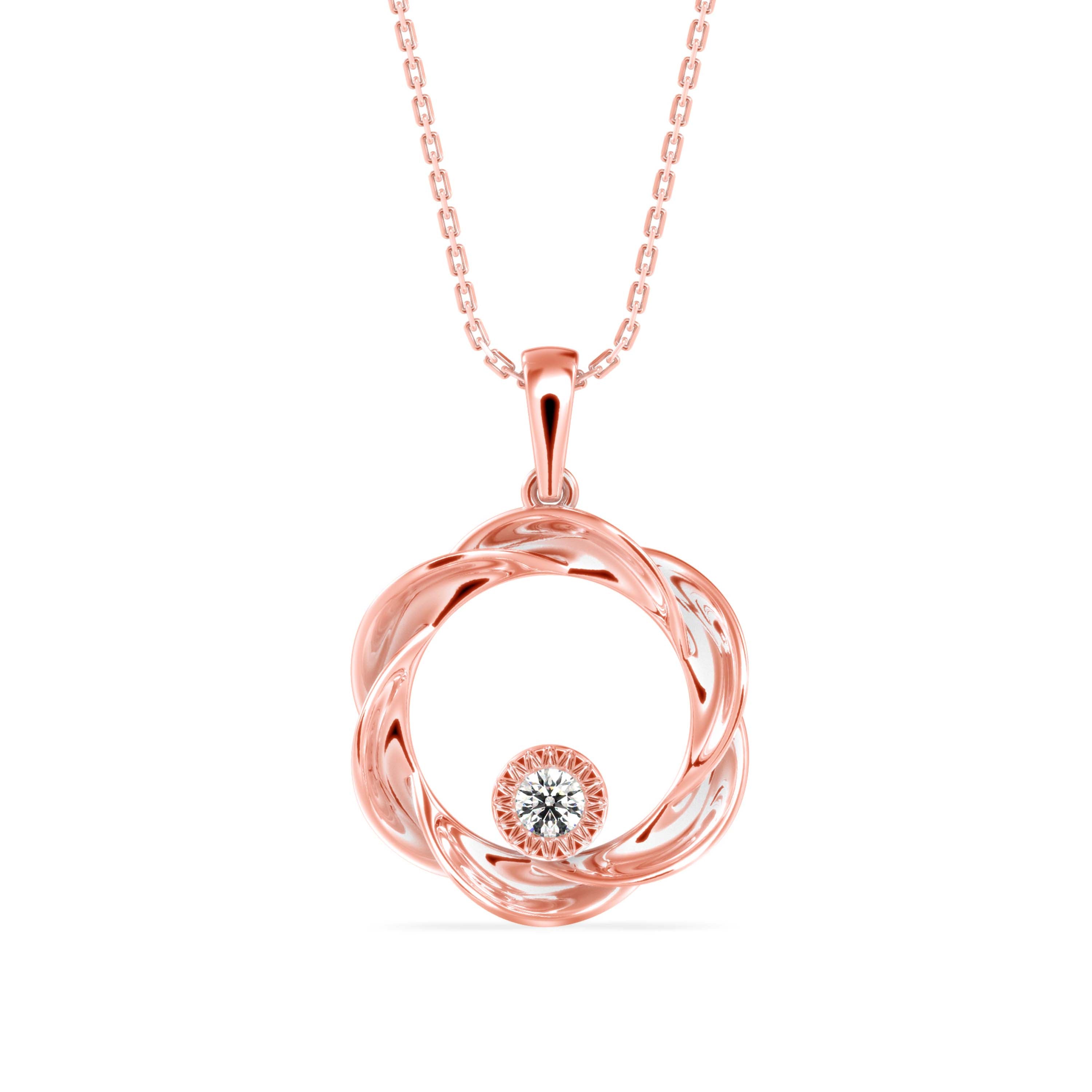 The Wreath She Wove Herself Solitaire Diamond Pendant