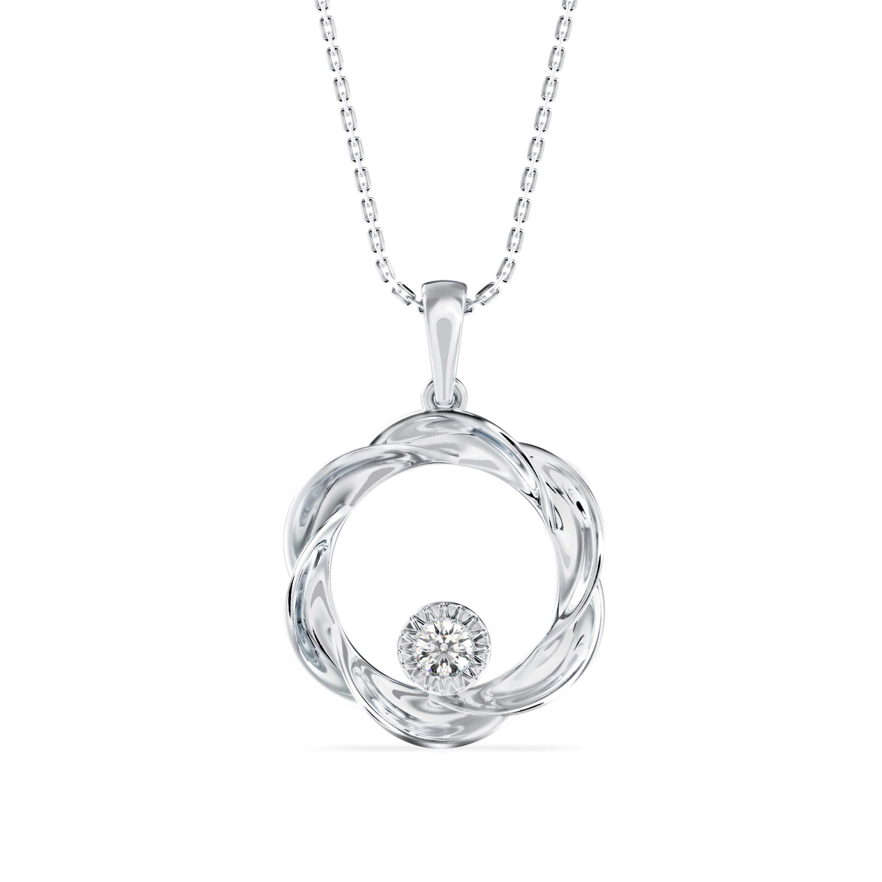 The Wreath She Wove Herself Solitaire Diamond Pendant
