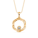 The Wreath She Wove Herself Solitaire Diamond Pendant