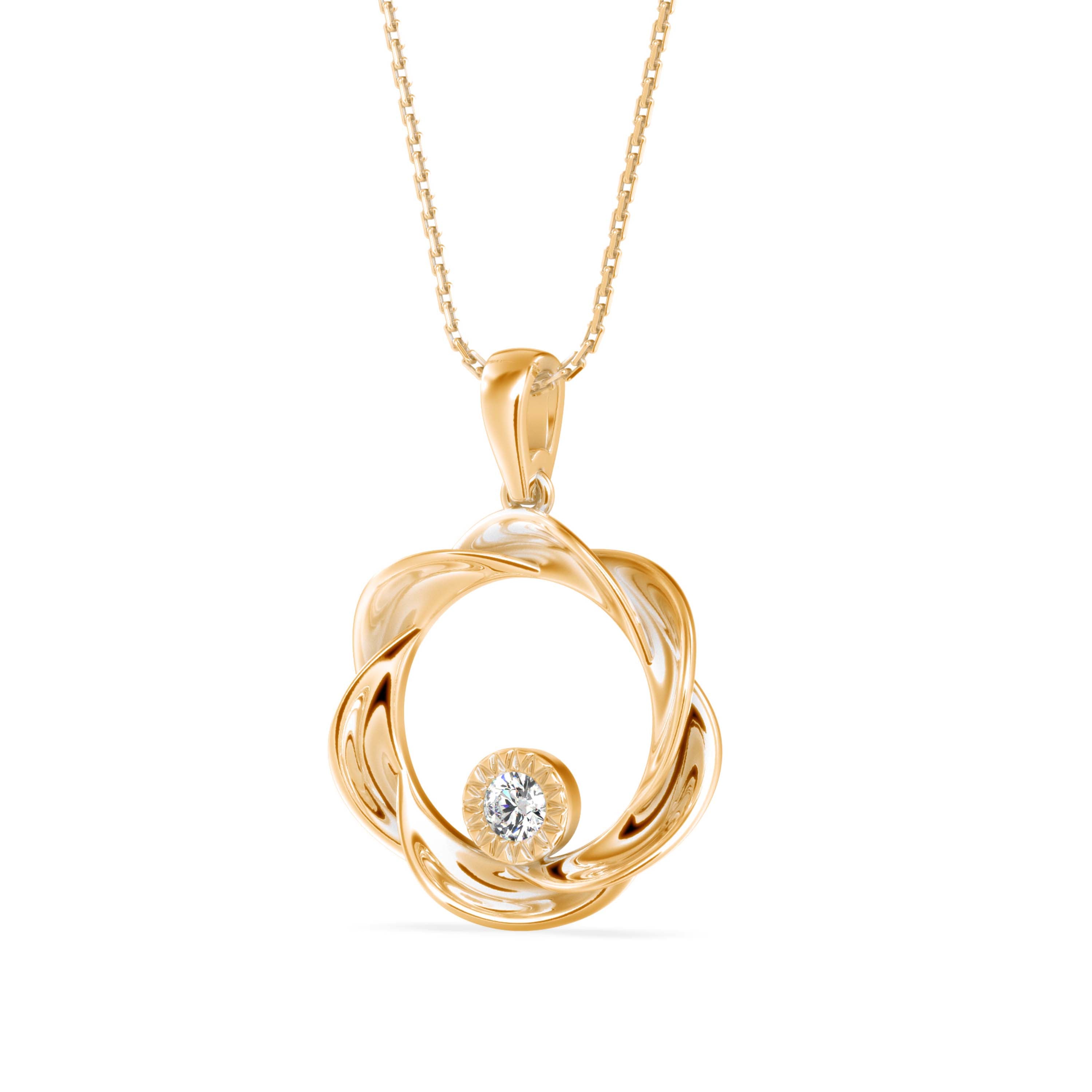 The Wreath She Wove Herself Solitaire Diamond Pendant