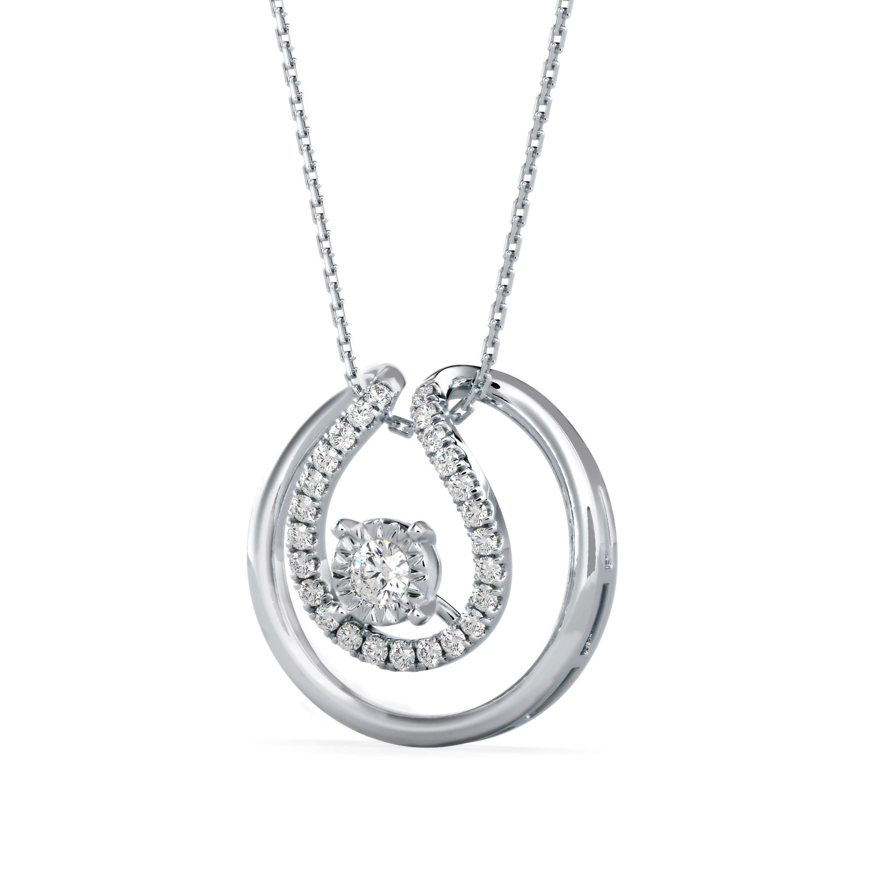 The Circle She Draws Around Herself Solitaire Diamond Pendant