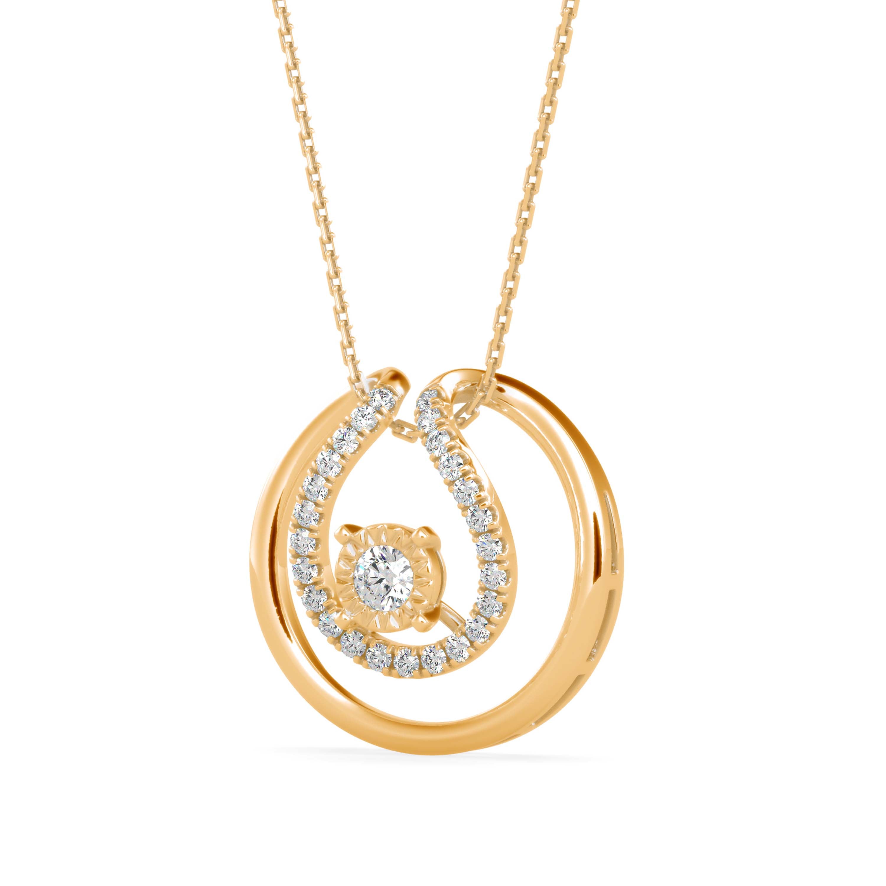 The Circle She Draws Around Herself Solitaire Diamond Pendant