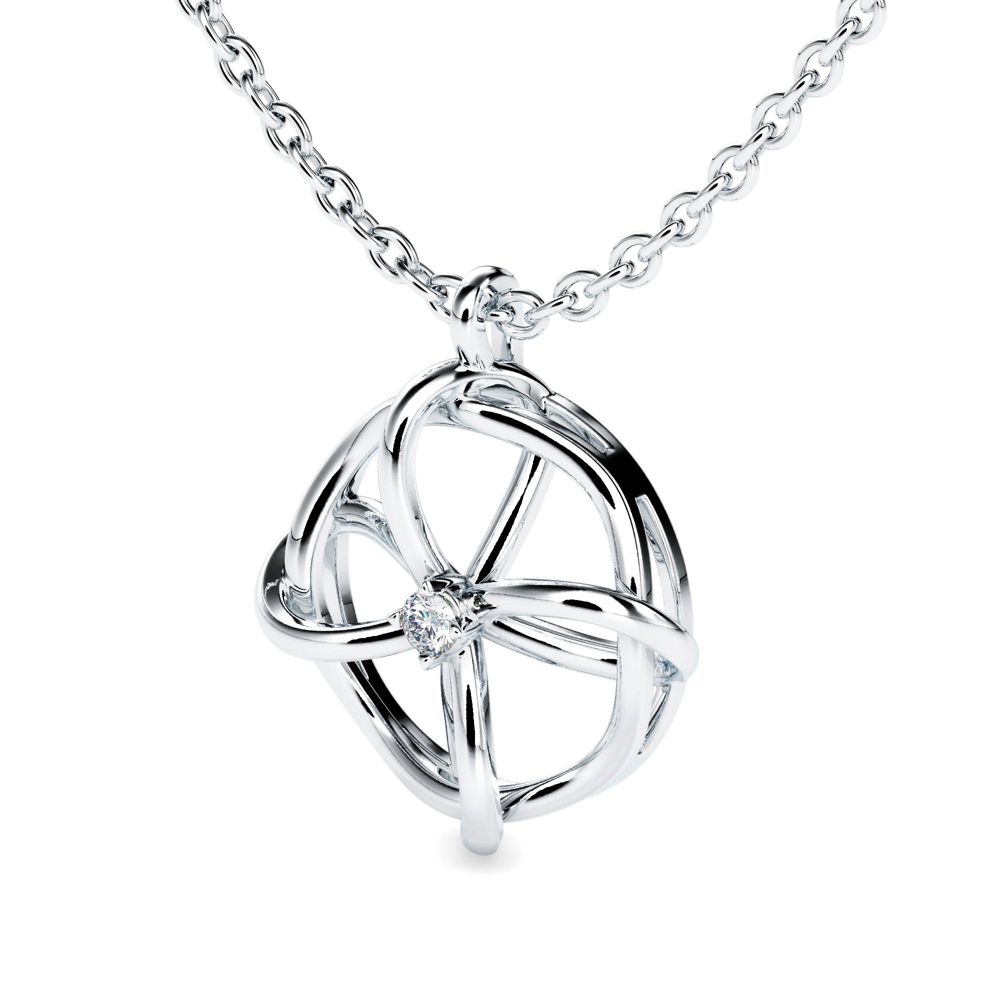 The Small Universe She Carries Solitaire Diamond Pendant