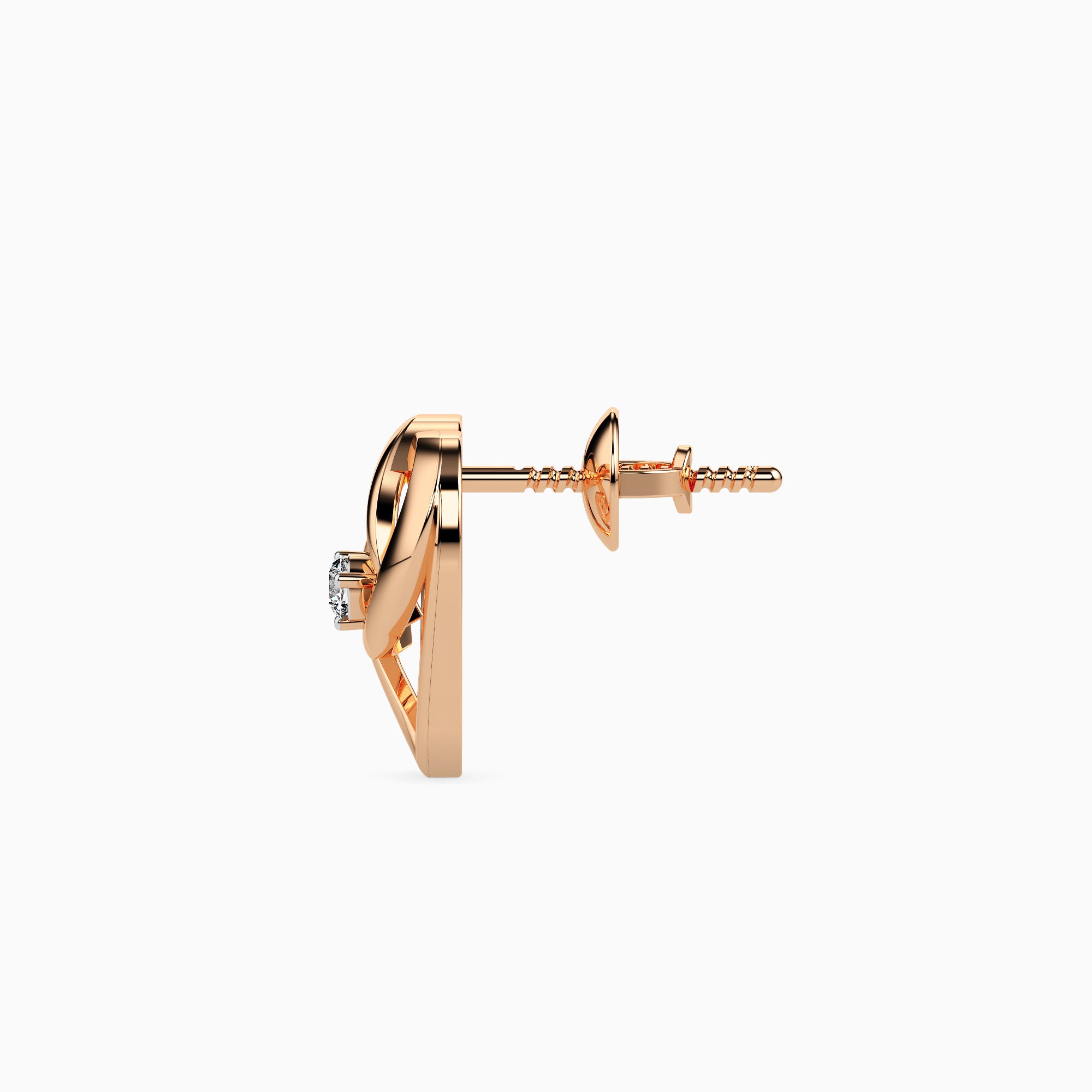 Twin Hearts Solitaire Studs