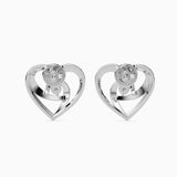 Twin Hearts Solitaire Studs