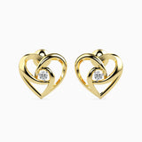 Twin Hearts Solitaire Studs