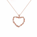 A Heart Gently Twisted Diamond Pendant