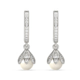 Lotus Pearl Drop Earrings