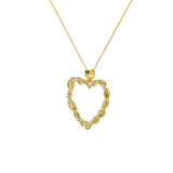 A Heart Gently Twisted Diamond Pendant