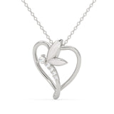 Fluttering Heart Butterfly Pendant