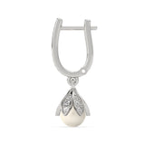 Lotus Pearl Drop Earrings