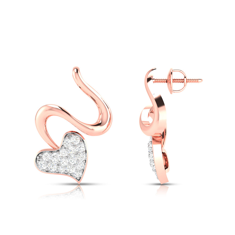 A Ribbon Around Her Heart Diamond Studs