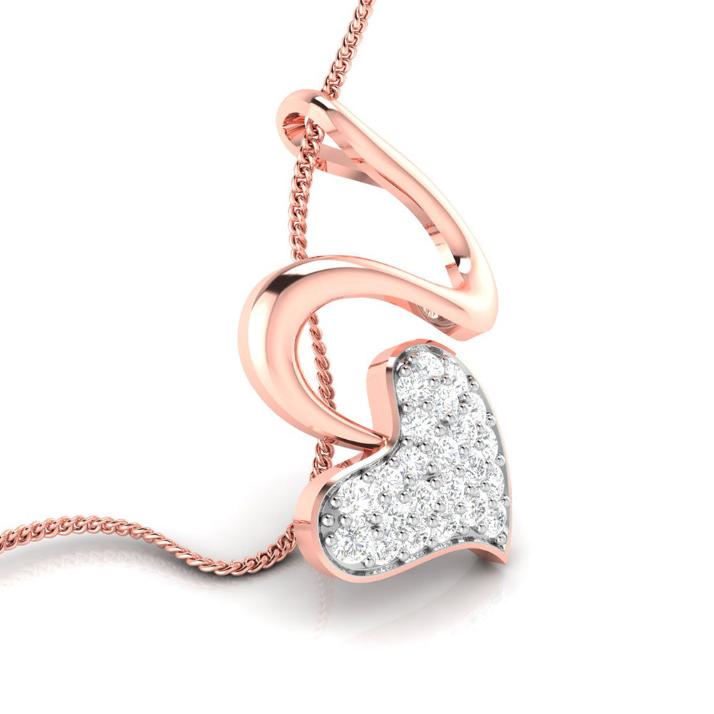 A Curl of Quiet Affection Diamond Pendant