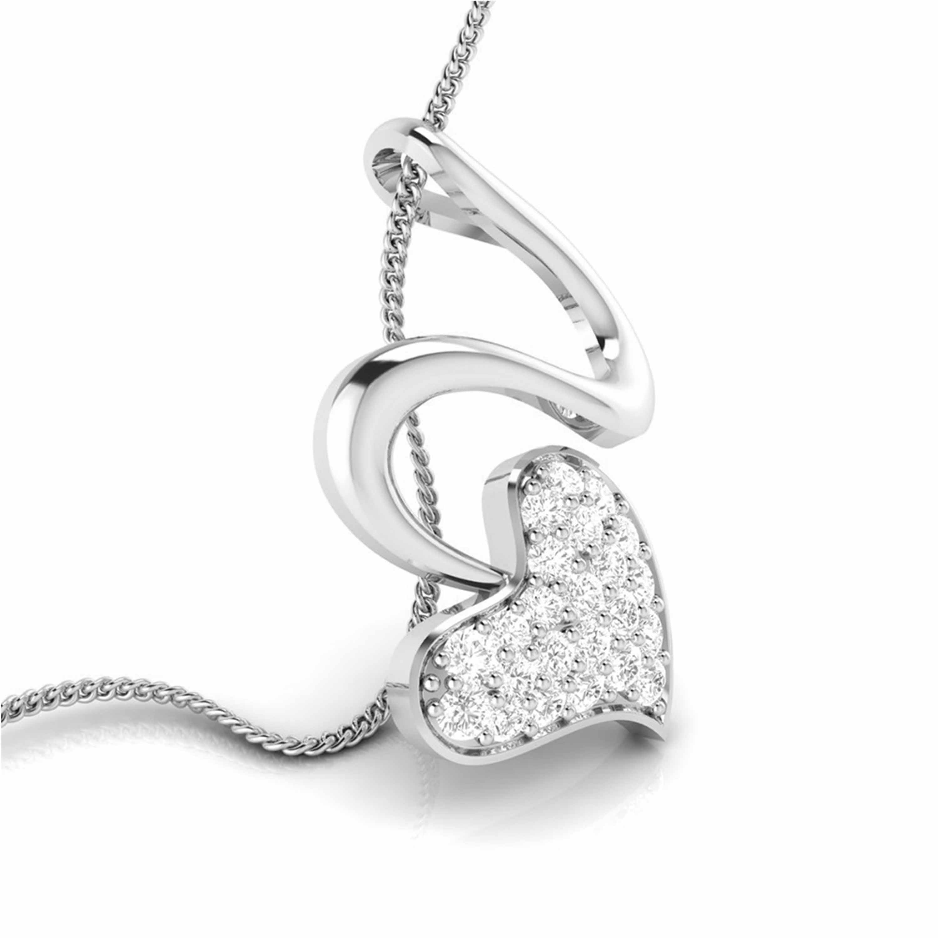 A Curl of Quiet Affection Diamond Pendant