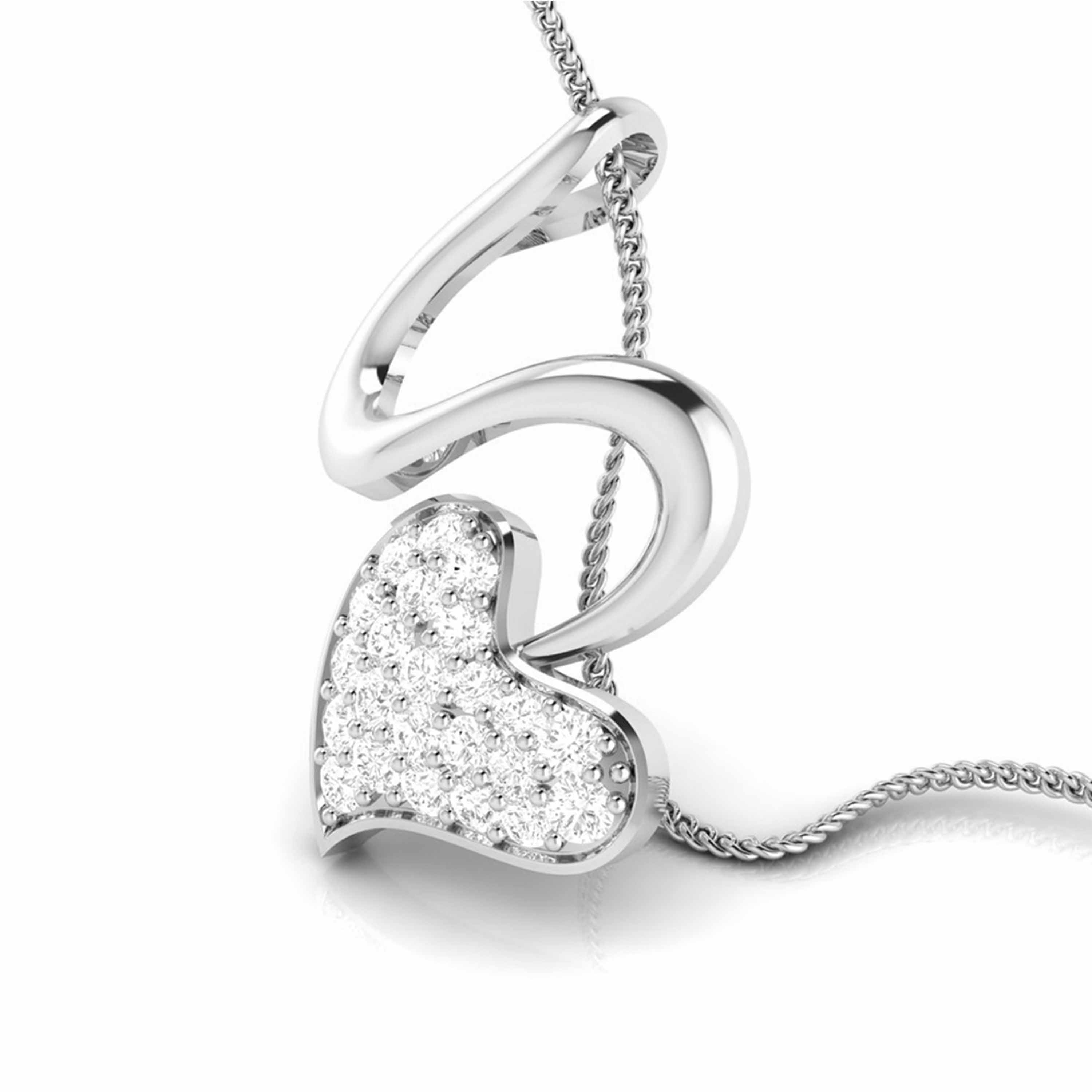 A Curl of Quiet Affection Diamond Pendant