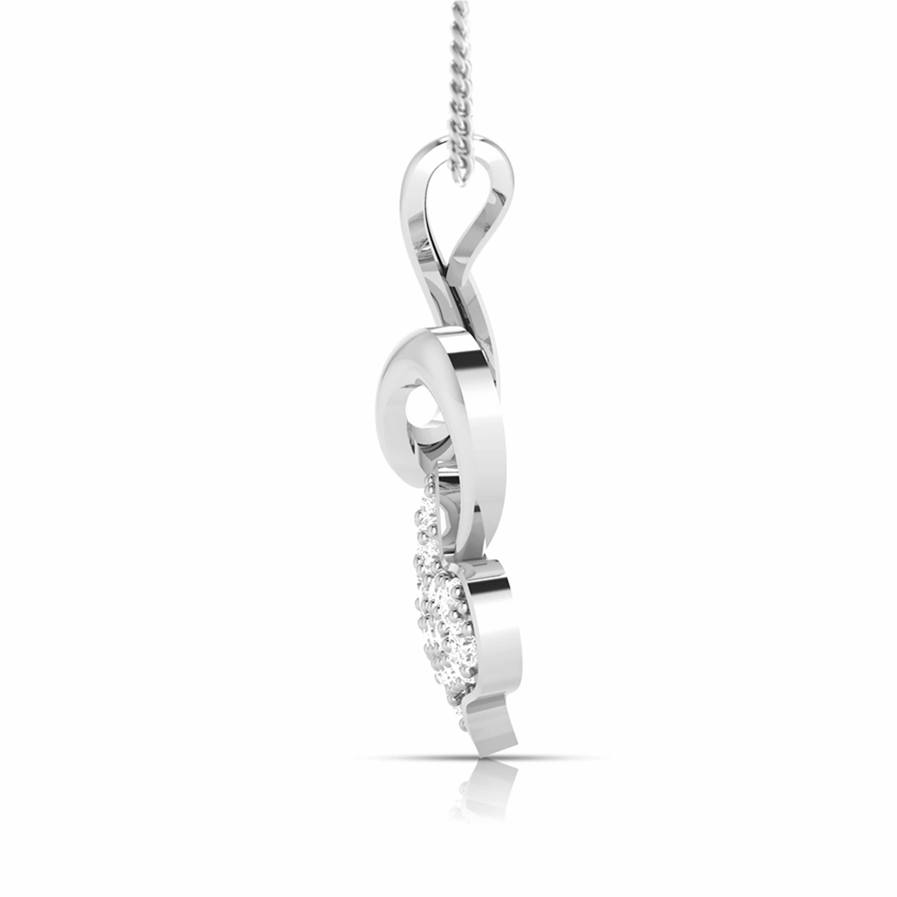 A Curl of Quiet Affection Diamond Pendant