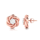 A Rose Unfolding Solitaire Diamond Studs