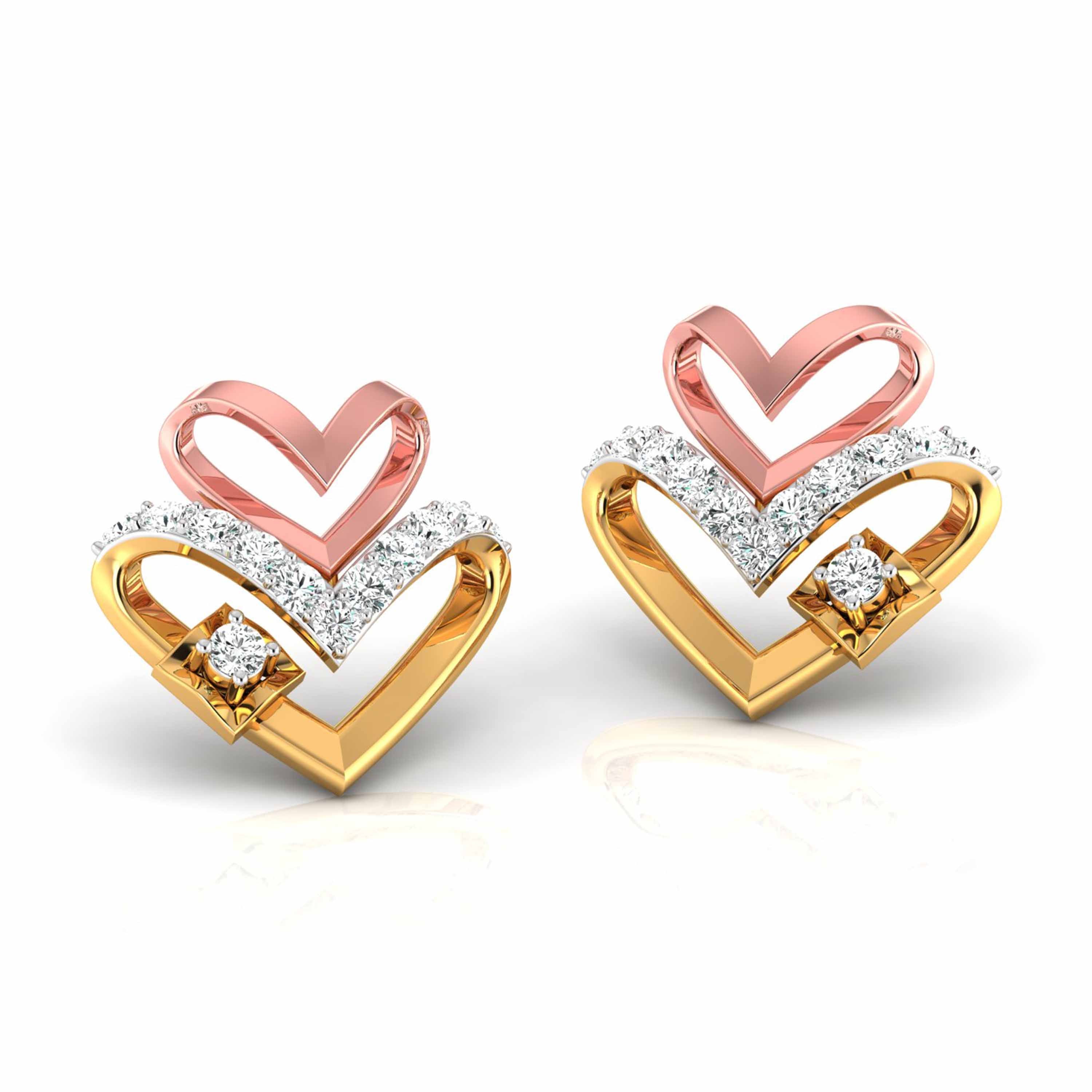 Two Hearts, One Story Diamond Studs