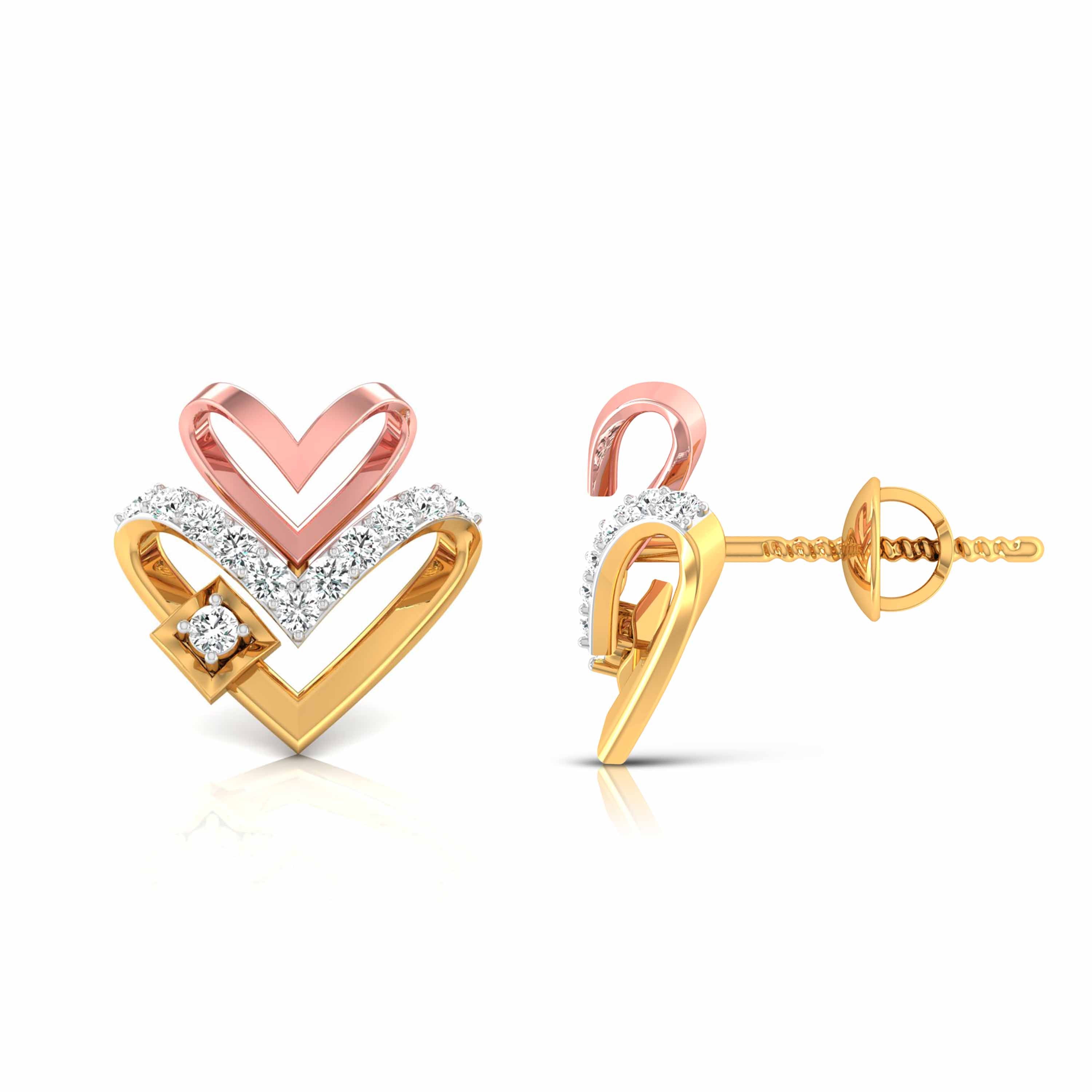 Two Hearts, One Story Diamond Studs