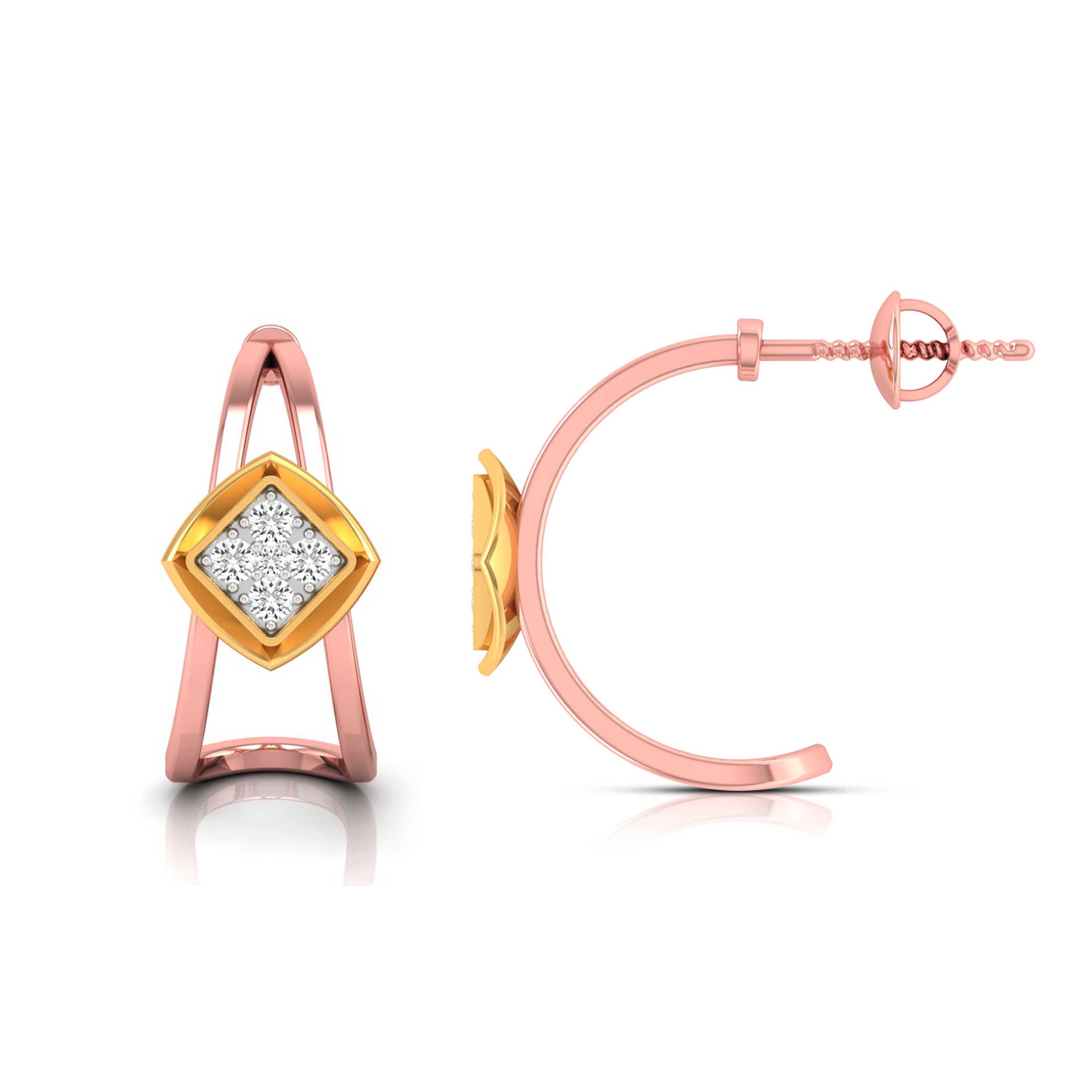 Holding Her Shape in Gold Diamond J-Hoops