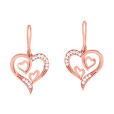 Two Hearts, One Beat Diamond Hoops