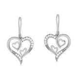 Two Hearts, One Beat Diamond Hoops