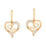 Two Hearts, One Beat Diamond Hoops