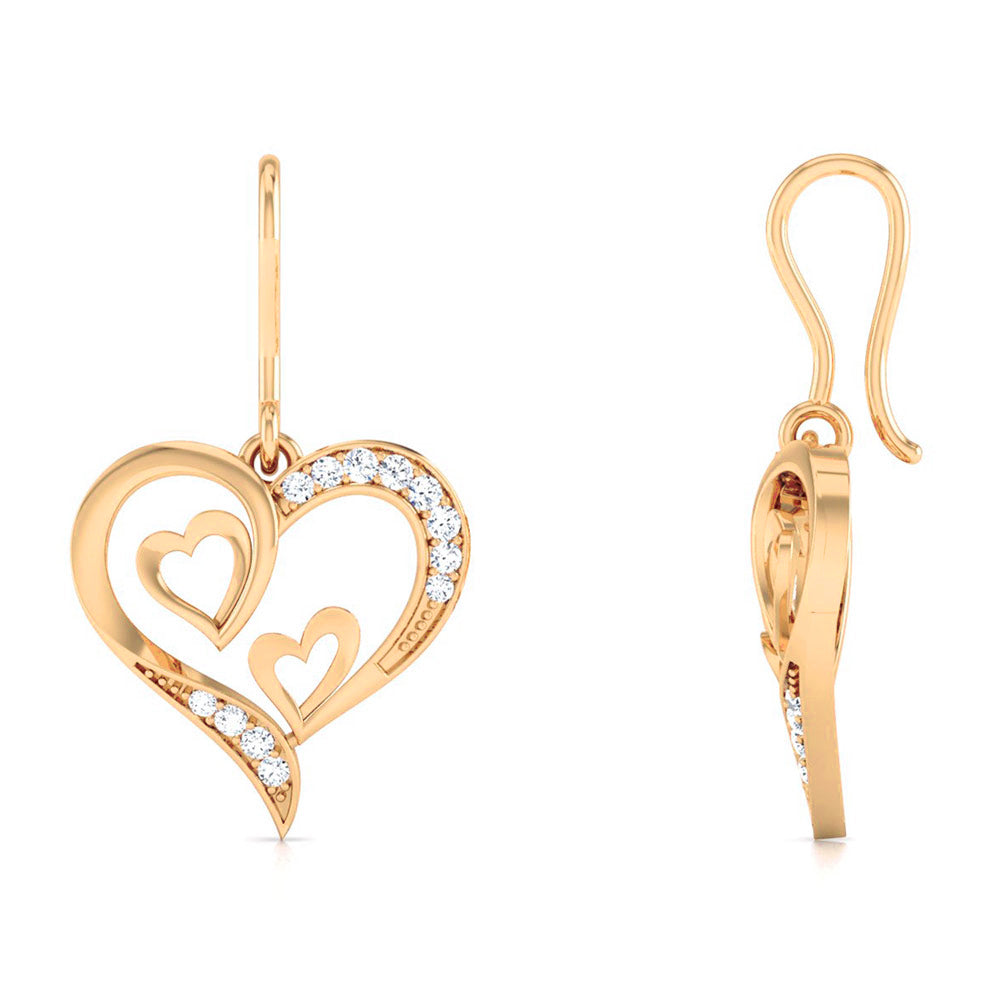 Two Hearts, One Beat Diamond Hoops