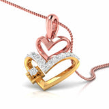 Two Hearts, Learning to Meet Diamond Pendant