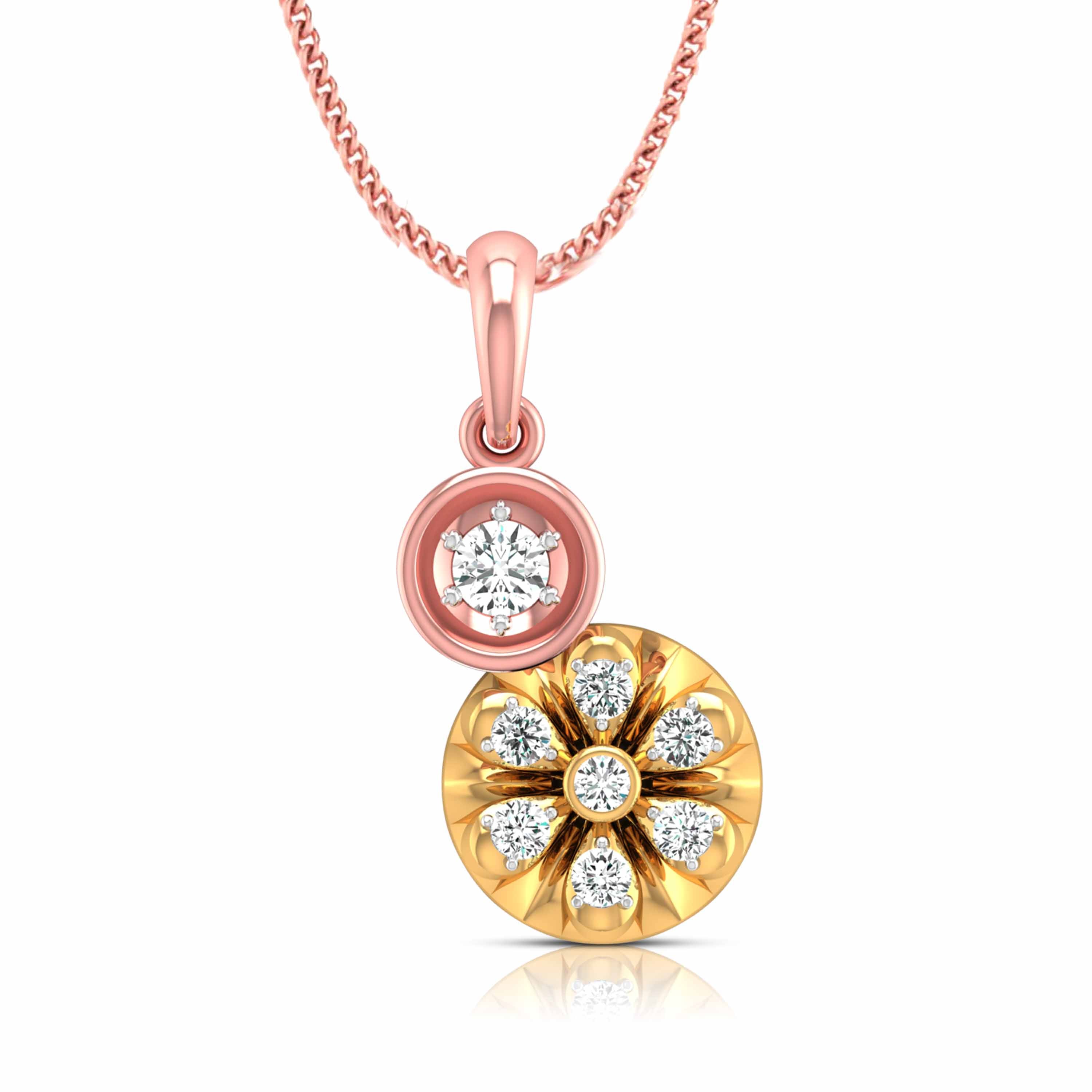 Sun and Its Small Sister Diamond Pendant