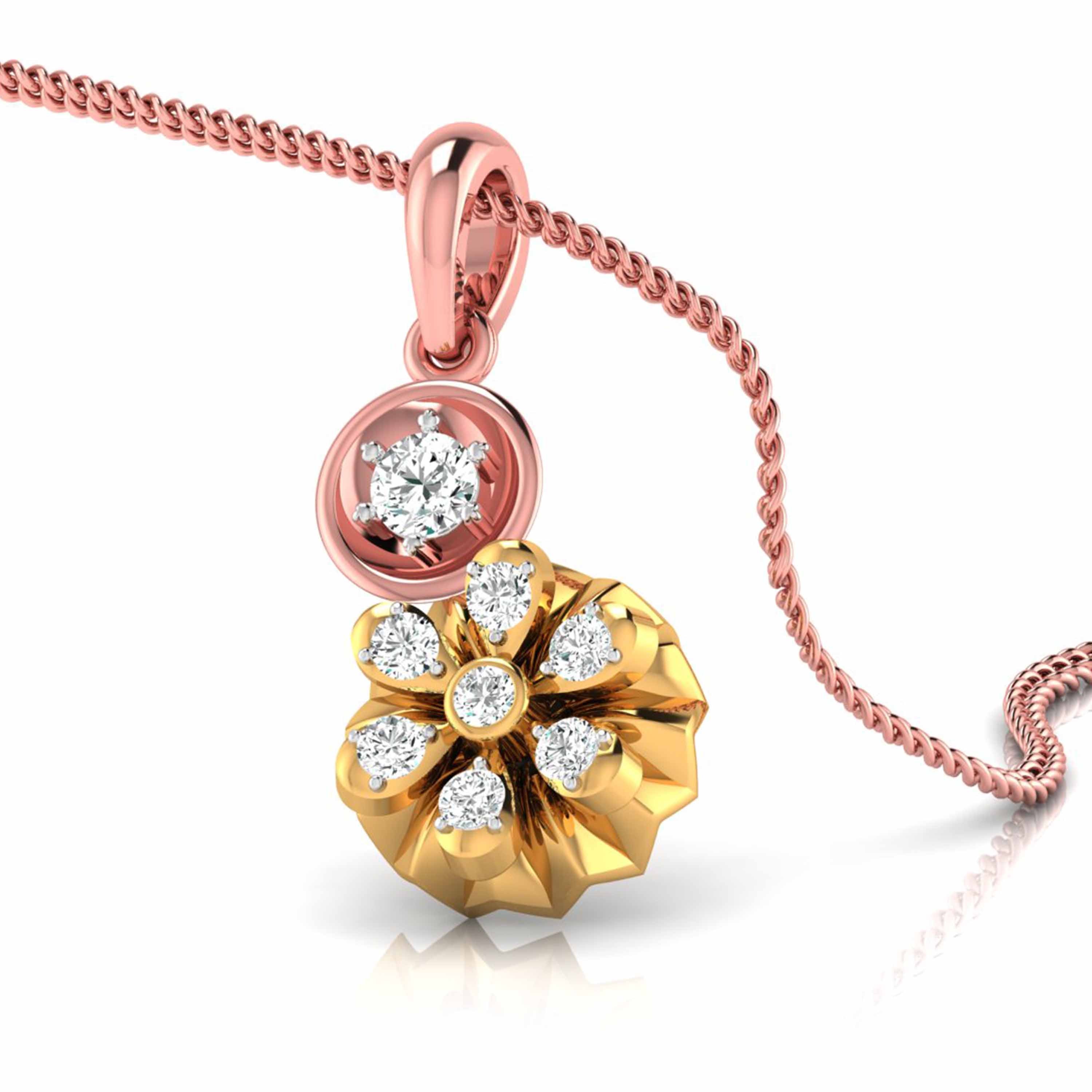 Sun and Its Small Sister Diamond Pendant