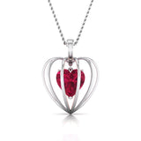 Heart Inside Heart Ruby Pendant