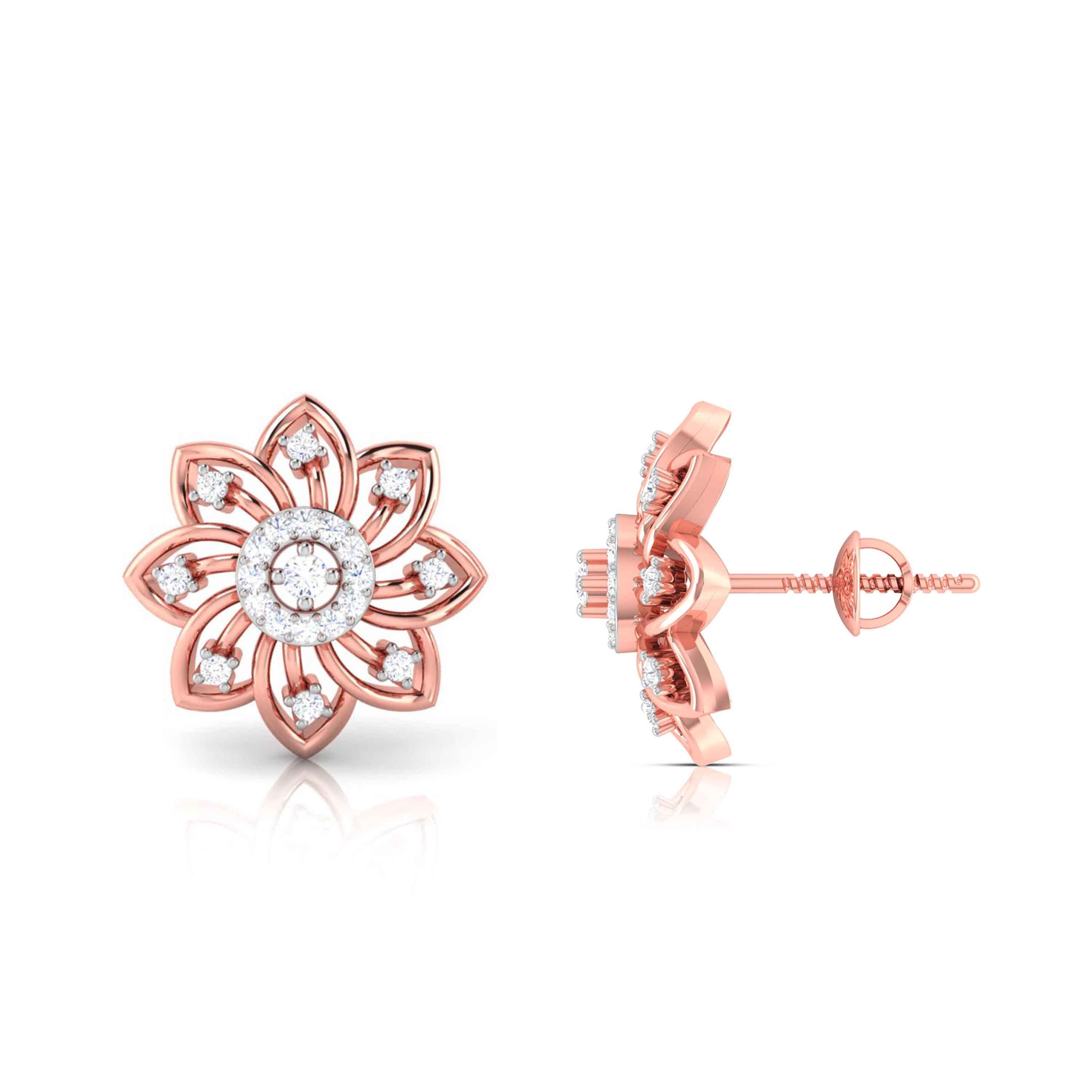 She Blooms Quietly Diamond Studs