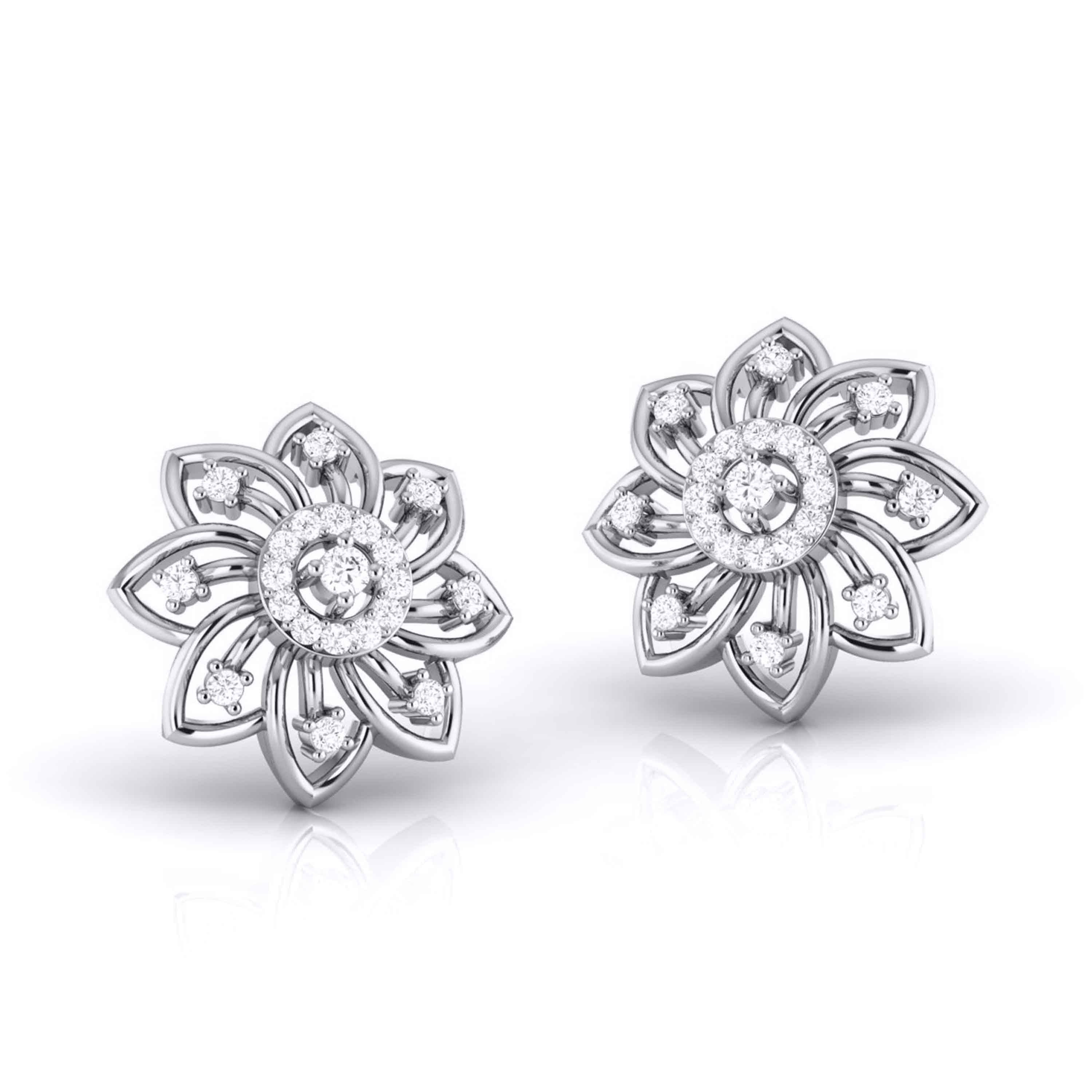She Blooms Quietly Diamond Studs