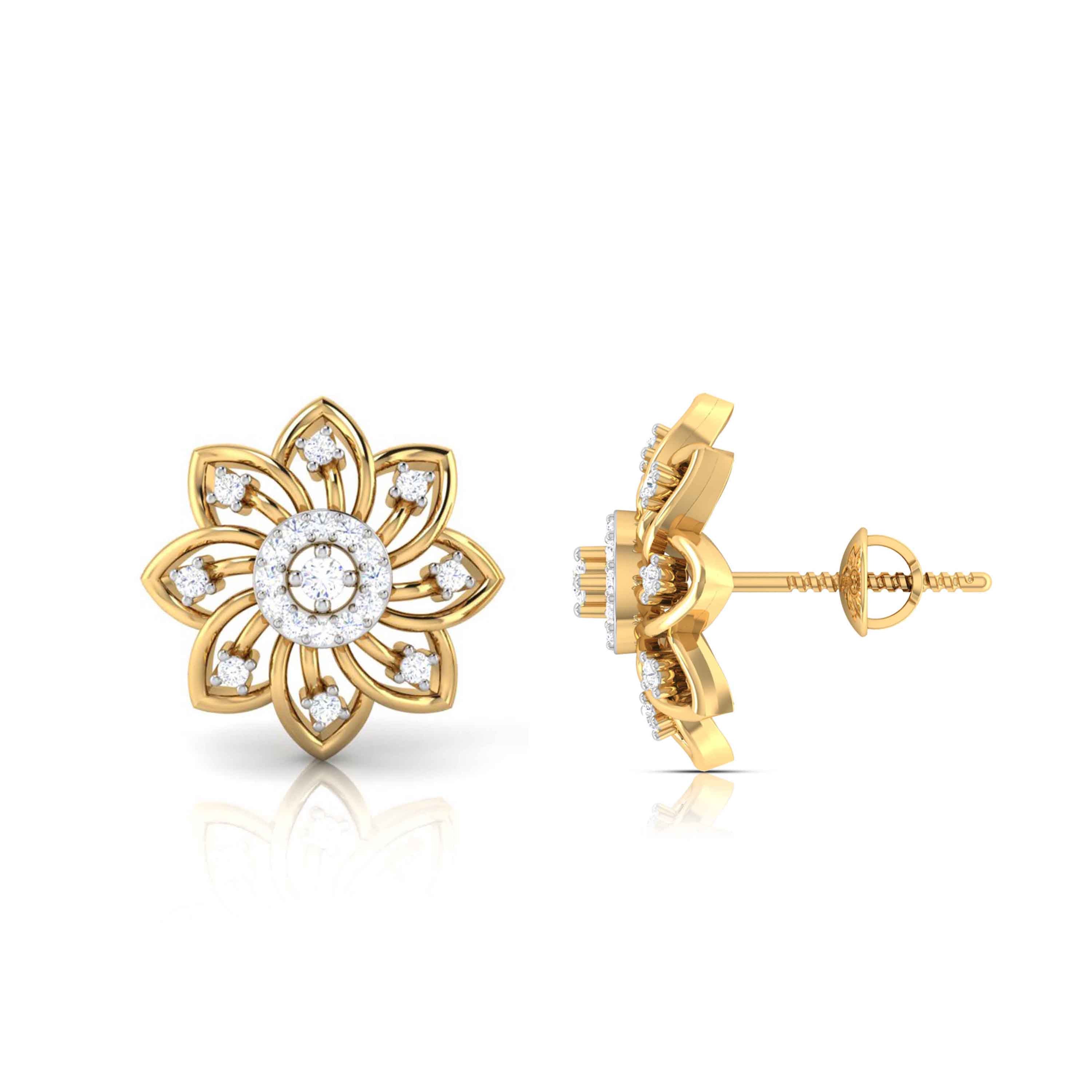 She Blooms Quietly Diamond Studs