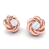 A Rose Unfolding Solitaire Diamond Studs