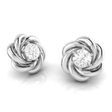 A Rose Unfolding Solitaire Diamond Studs