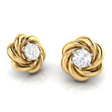 A Rose Unfolding Solitaire Diamond Studs