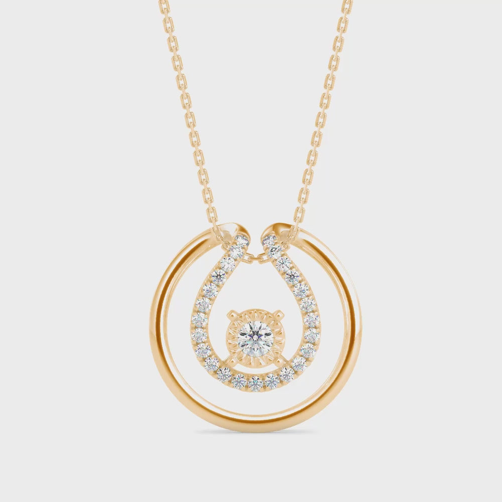 The Circle She Draws Around Herself Solitaire Diamond Pendant