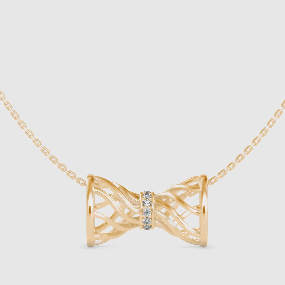 The Bow She Tied for Herself Diamond Pendant
