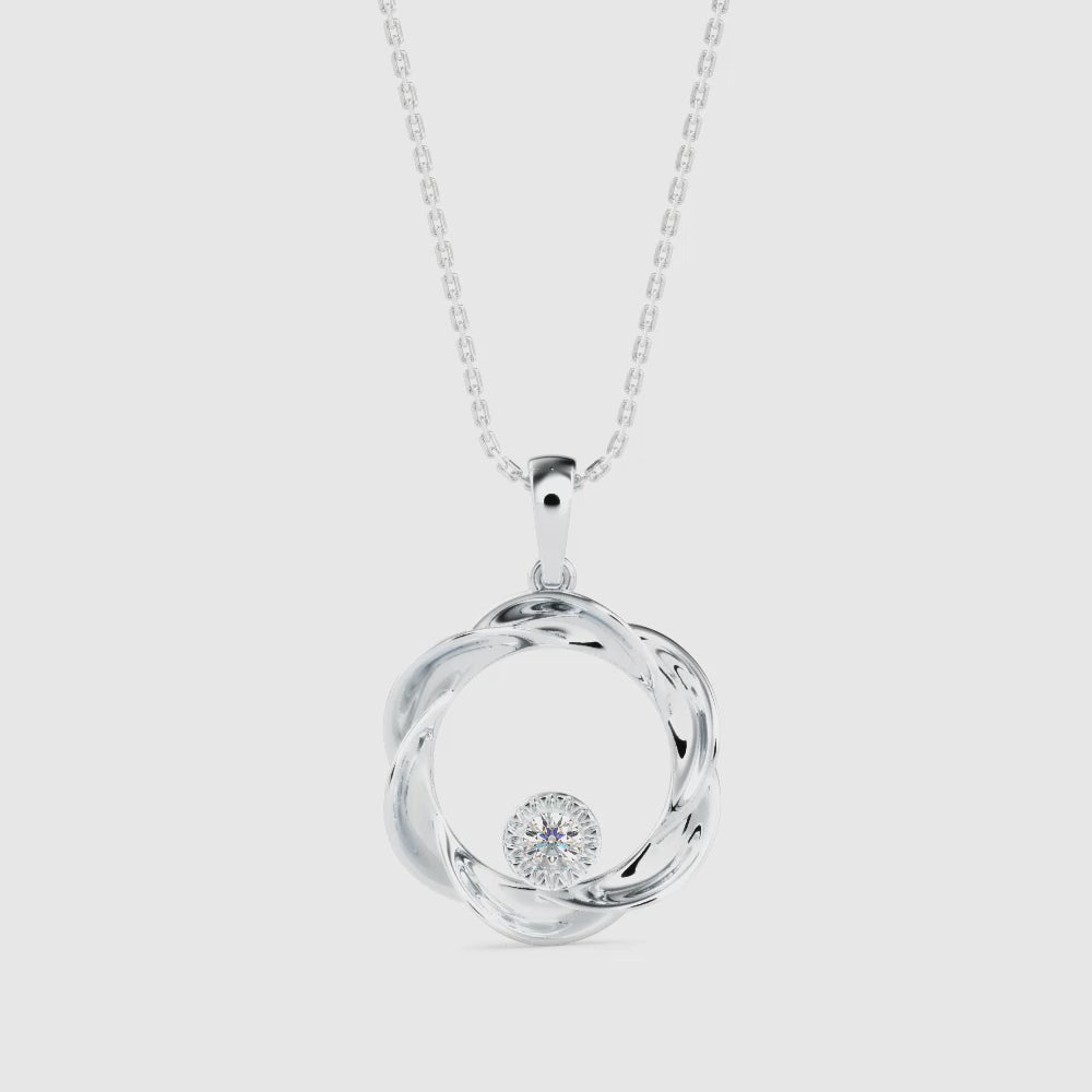 The Wreath She Wove Herself Solitaire Diamond Pendant