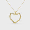 A Heart Gently Twisted Diamond Pendant