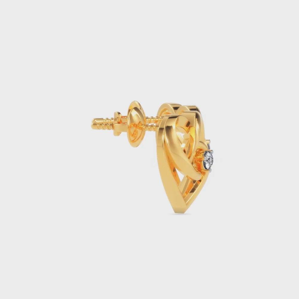 Twin Hearts Solitaire Studs